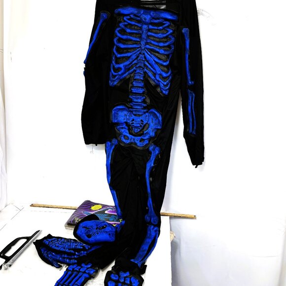 Rare Skeleton Purple 3 D Skele-Bones Costume Fun World VTG Adult NWT NOS Y2K - Picture 7 of 14